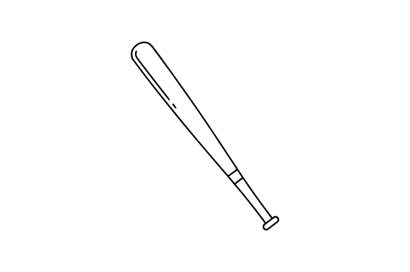 Baseball Bat Line Art Clip Art for Creative Workflows