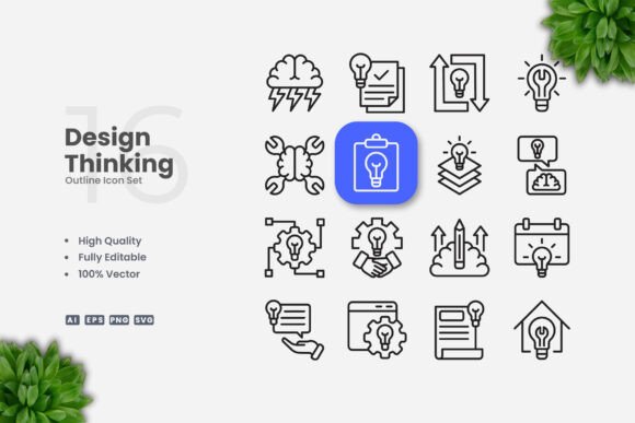 Design Thinking Outline Icons: Visual Tools for Smarter Creative Workflows