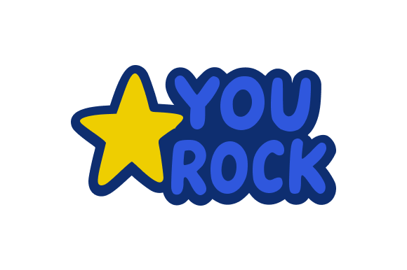 Energetic Blue You Rock Illustration Evaluation