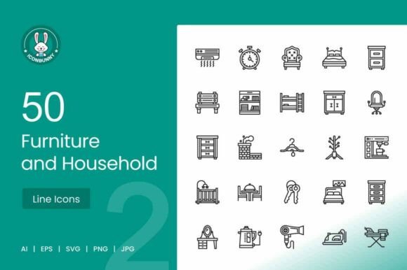 Furniture Household Line Icons