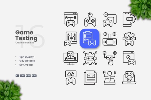 Game Testing Outline Icons: Elevating Visual Communication Across Digital and Print Media