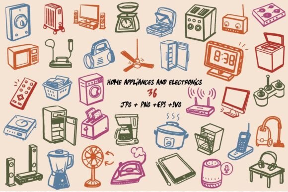 Hand Drawn Home Electronics Icons SVG: Bringing Warmth to Tech-Focused Design