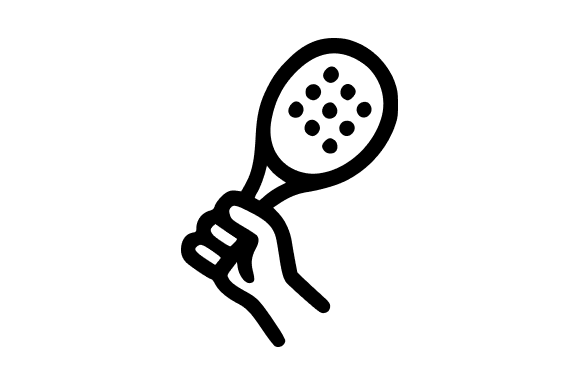 Hand Holding Padel Racket Outline Style for Designers