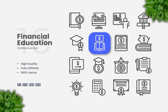 How Financial Education Outline Icons Simplify Learning and Communication