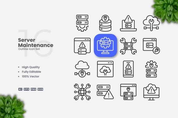 Server Maintenance Outline Icons: A Practical Tool for Clear Visual Communication