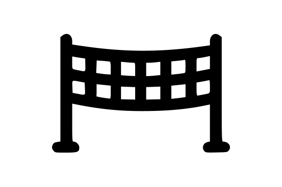 Simple Black Outline Tennis Net: A Versatile Design Asset for Your Creative Workflow