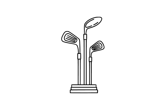 Sketch of Golf Clubs Line Art: A Versatile Design Asset