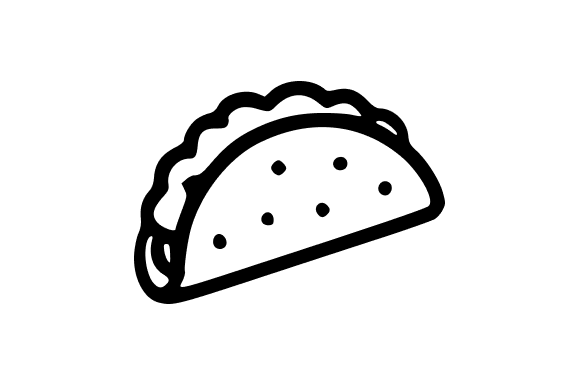 Taco Mexican Food Outline: Design Made Simple